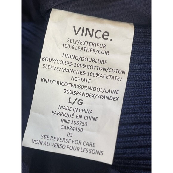 Vince Deep Blue Leather Jacket NWOT - Picture 9 of 11
